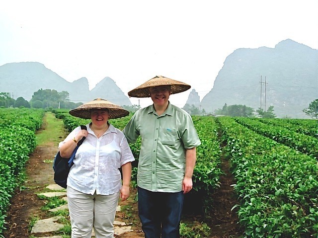 Martin and his wife in a field 